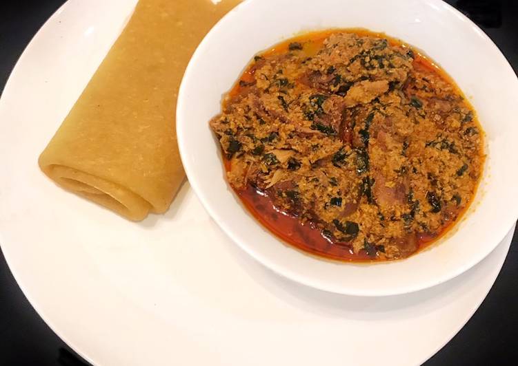 Recipe of Quick Rolled Eba and egusi soup