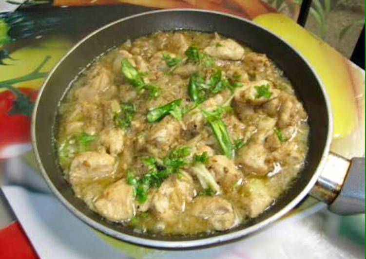 Steps to Make Homemade White Chicken KADAHI