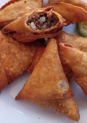 A picture of Beef Samosas.