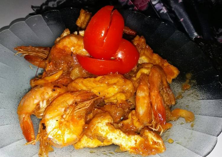Udang tahu saos tiram terasi