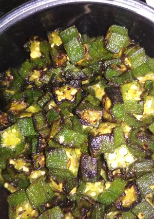 A picture of Lady's finger stir fry.