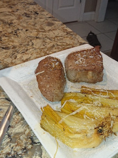 A picture of Baked Italian Beef Medallions and Leeks.