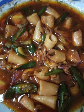 Cara Sederhana Membikin Resep  Cumi asin cabe ijo pedas manis tanpa penyedap rasa yang Enak, Enak