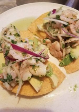 A picture of Aguachiles seafood.