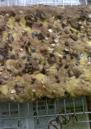 A picture of Mango, Peanut and candy Bar blondies.