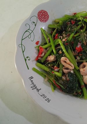 Foto resep Tumis bayam cumi asin