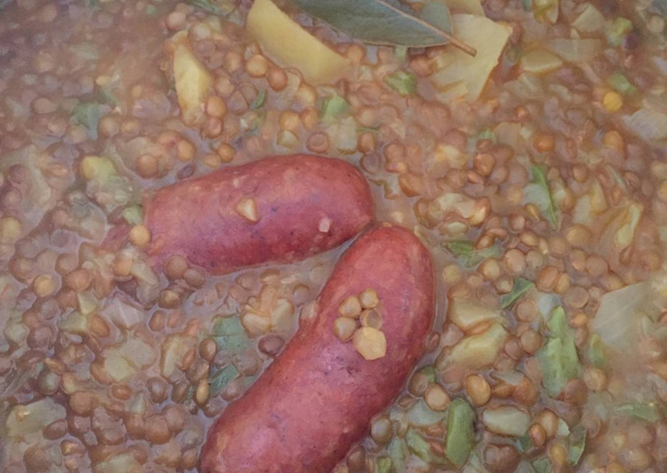 Lentejas estofadas con calabacín