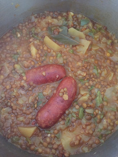 Una foto de Lentejas estofadas con calabacín