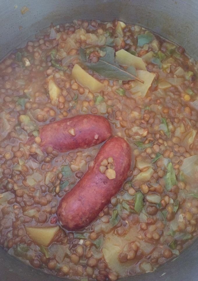 Una foto de Lentejas estofadas con calabacín