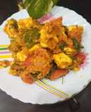 Chilli Paneer with red tomato