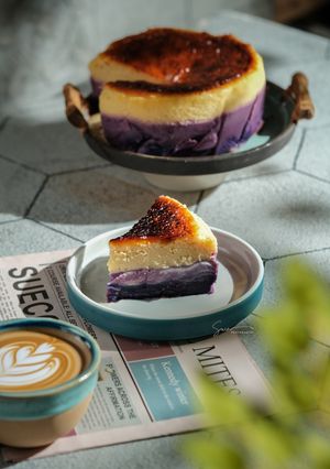 Foto resep Ubi Ungu Burnt Cheesecake