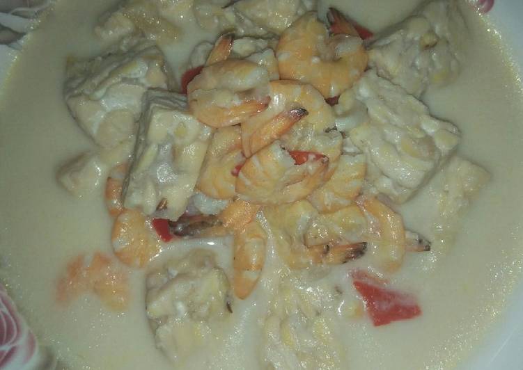 Langkah Mudah untuk Membuat Santan udang & tempe, Lezat Sekali
