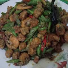 รูปของ Oseng udang tempe buncis