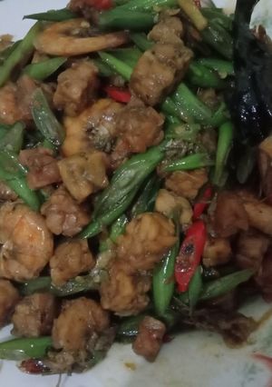 Foto resep Oseng udang tempe buncis