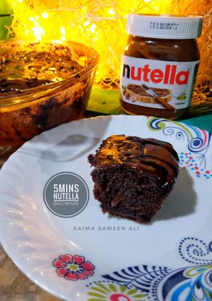 A picture of 5mins Nutella brownie.