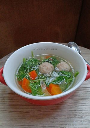 Foto resep Sayur Bayam Baso