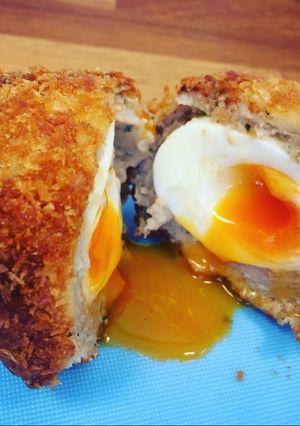 A picture of Easy warm Scotch Eggs.