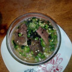 A picture of Oil less Okro soup with Ugwu.