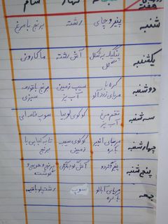 عکسی از دستور 📝لیست غذای هفتگی من📝