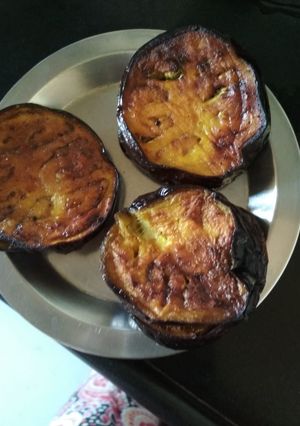 A picture of Brinjal sliced.