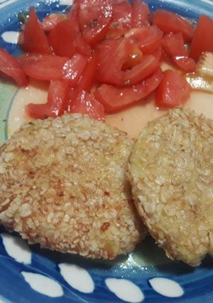 Una foto de Hamburguesas de papas a los 3 quesos🍽