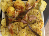 Papas al horno con cebolla y morrón