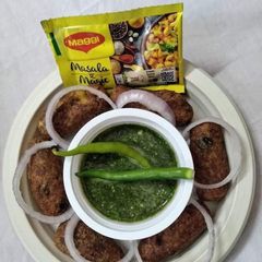 Aloo kabab with Maggi Masala A picture of Aloo kabab with Maggi Masala.