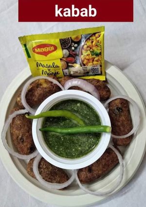 A picture of Aloo kabab with Maggi Masala.