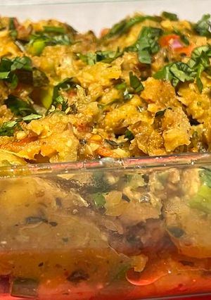 A picture of Aloo ka bharta.