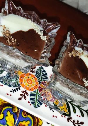 عکسی از دستور فرنی آرد گندم دورنگ