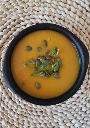 Una foto de Crema de zapallo con toque ayurveda