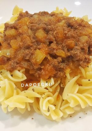 Foto resep Fusilli dengan Homemade Bolognese Sauce (Simple)