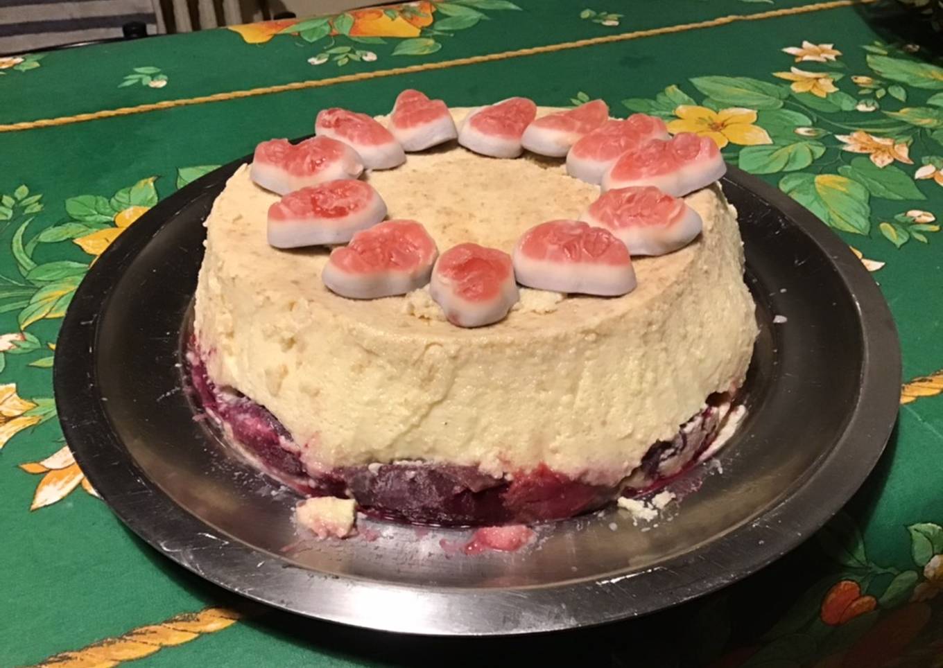 Flan façon pudding vanille et pêches de vigne (recette anti gaspi au pain de mie rassis)