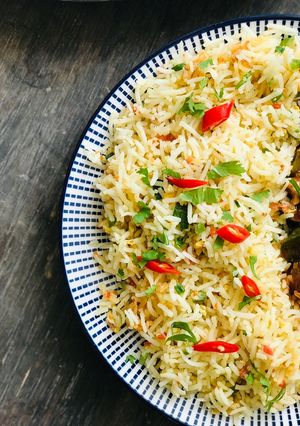 A picture of Egg fried rice.