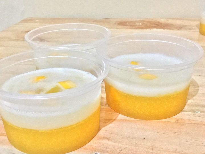 Cara Membuat Pudding Mangga Lapis Ekonomis