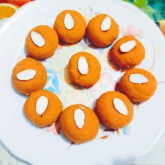 A picture of Super tasty healthy traditional muthiya besan ladoo for Ganpati Bappa Bhog Prasad.
