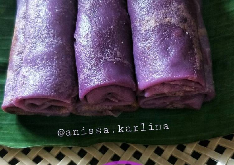 Resep Dadar Gulung Ubi Ungu (No Amis), Bisa Manjain Lidah