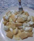Ñoquis del 29 con crema de roque