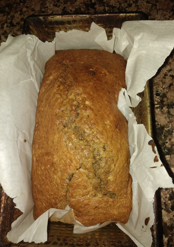 Una foto de Budín de banana y café