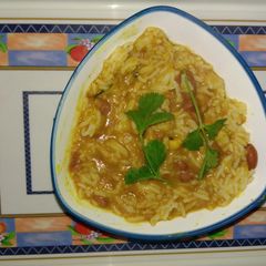 A picture of Rice and rajma veg.