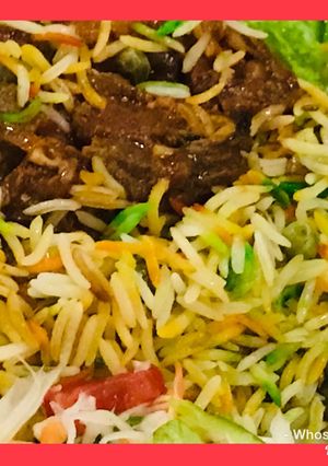 A picture of Whosayna’s Mutton Biryani.