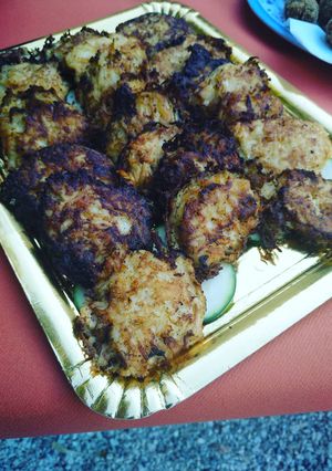 Una foto de Miniburguers de patata cebolla y queso