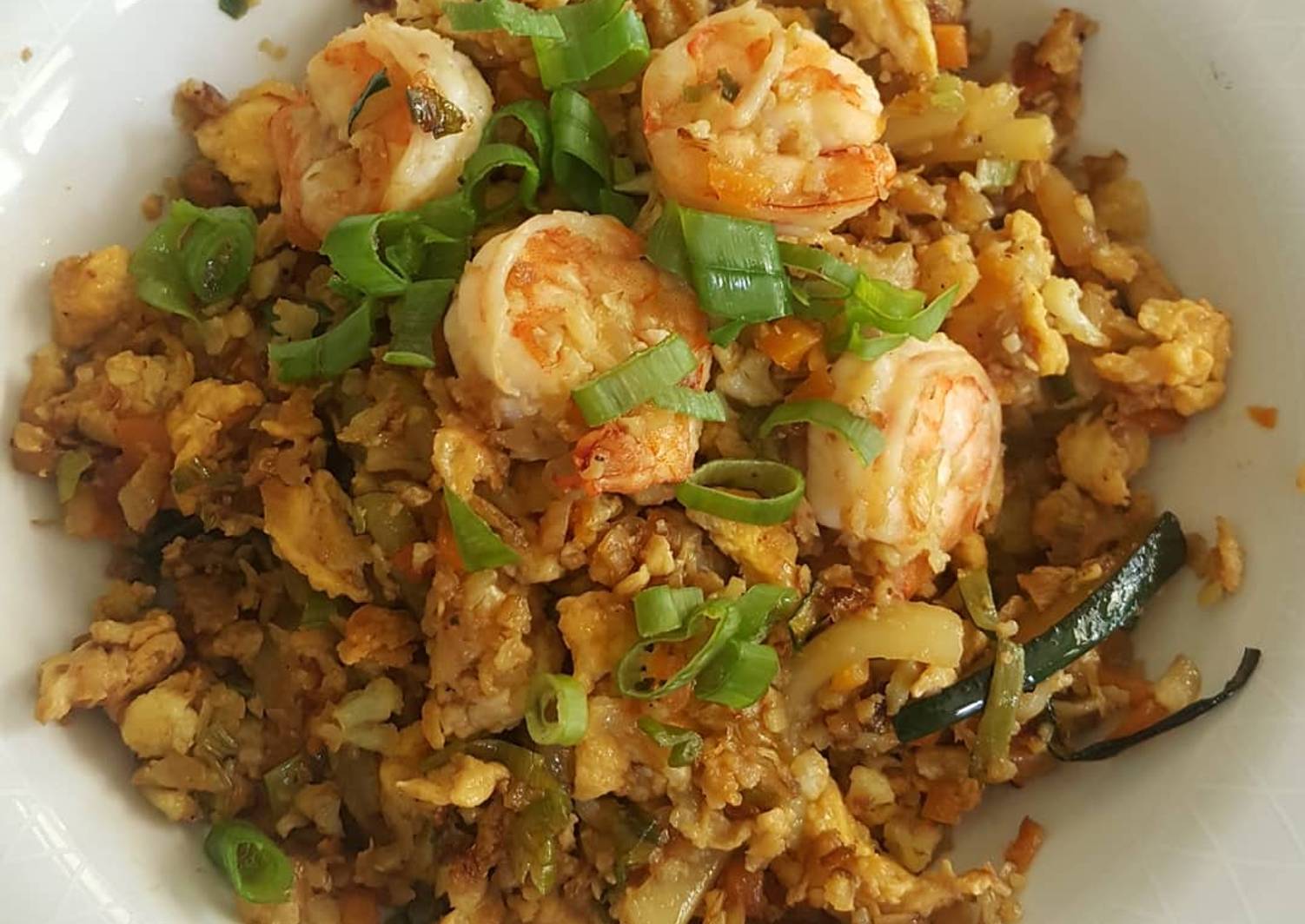 Resep Cauliflower shrimp fried rice / nasi goreng udang ...