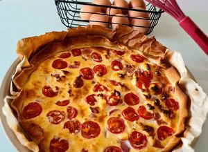 Une photo de Quiche tomate vache qui rit et jambon