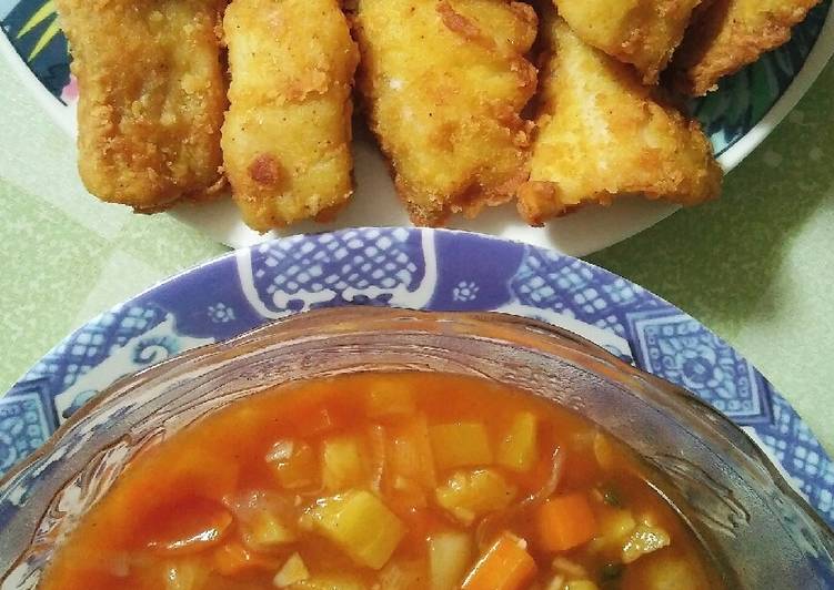 Resep: saat makan malamGurame Goreng Saus Asam Manis 