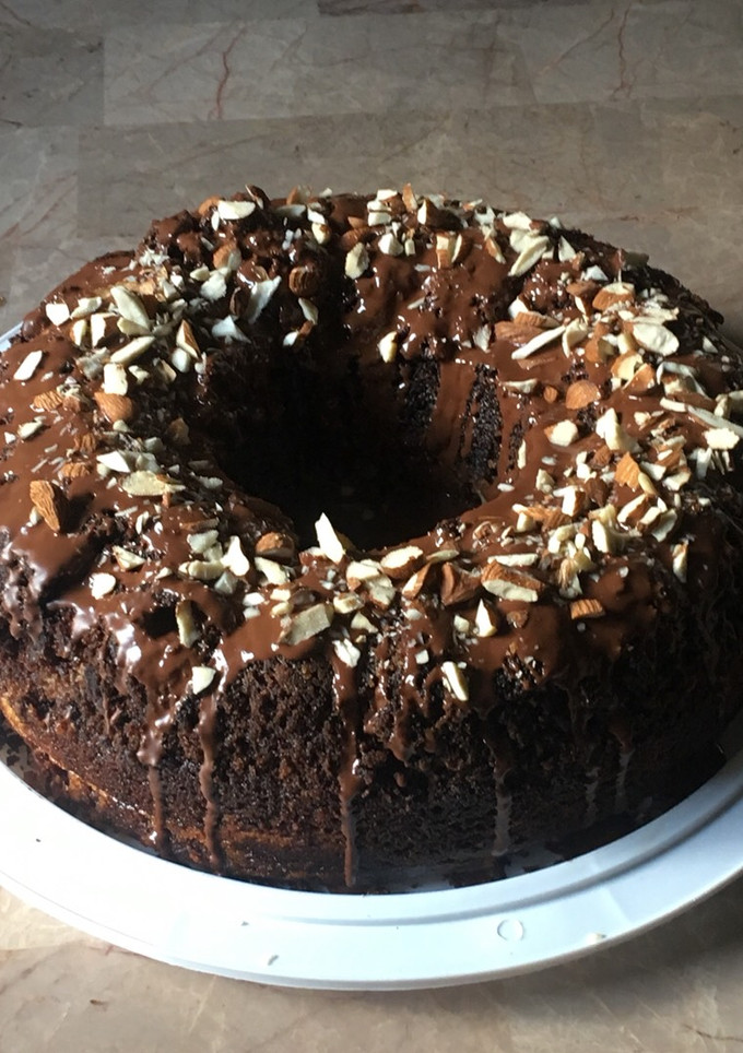 Una foto de Rosca marmoleada de choco-banana