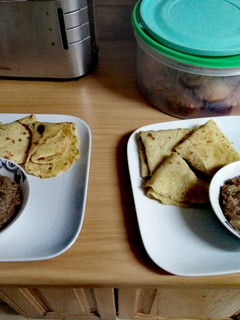 A picture of Soft Butter Roti served with Mince curry.