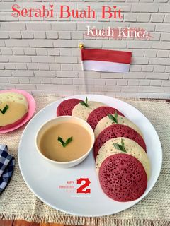 Foto resep Serabi buah bit kuah kinca 🇮🇩🇮🇩🍀🍀