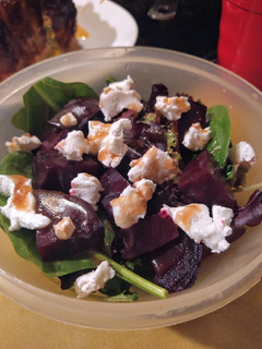 A picture of Roasted Beet and Goat Cheese Salad.