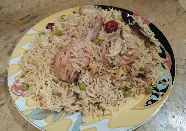 Chicken matar pulao. #cookpadApp